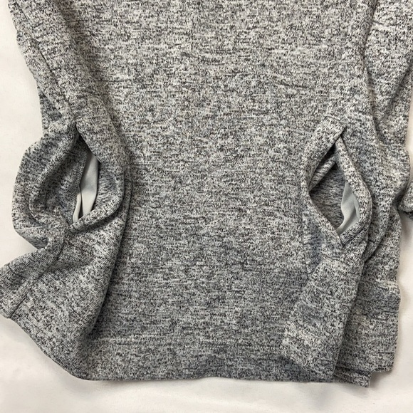 Old Navy Lightweight Cozy Knit Heather Grey Pullover Pocket Cowl Neck Sweatshirt - Picture 5 of 10